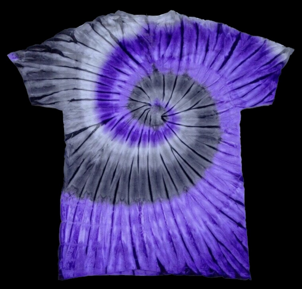*New* 2XL – Sm Handmade Tie Dye, Violet Gray Spiral, Crew or V-Neck