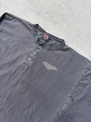 1990s Early 2000s Harley Davidson Henley Sick Graphic Faded Longsleeve