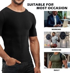 Mens Compression Shirt Slimming Body Shaper Tight Tank Top Breathable Underwear