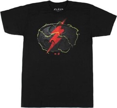 DC Comics The Flash Mens The Flash Batman Logo Mashup Logo Black Shirt New S-5XL