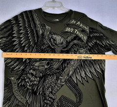 Y2K 7.62 Design Mens Shirt Sz L Green In Arms We Trust Graphic Eagle Patriot Cot