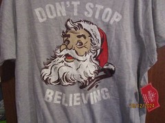 New Holiday Time Christmas Santa Tee Sz Large 42 44 Cotton Poly Chest 45 L 30 in