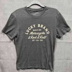 Lucky Brand Men’s T shirt Small Black Logo Cotton polyester rayon new with tag