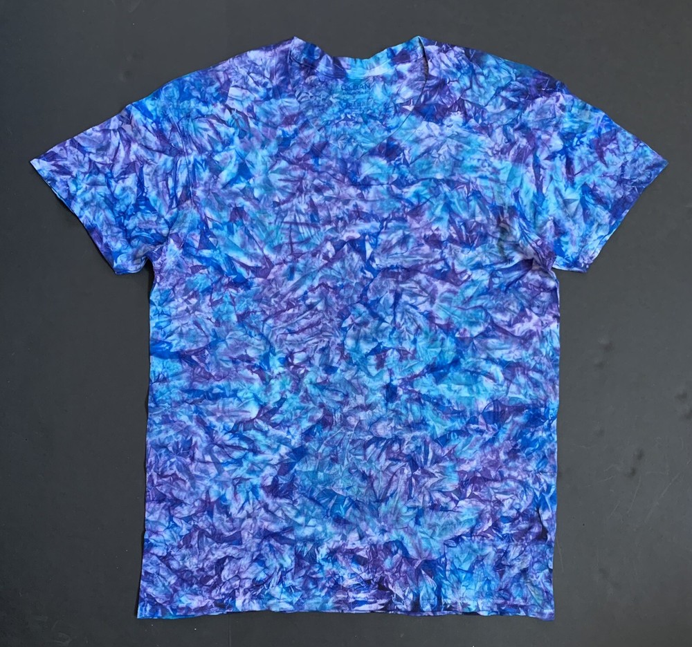*New* 3XL & 4XL Handmade Tie Dye, Blue Raspberry Cruncht Crinkle, Crew or V-Neck