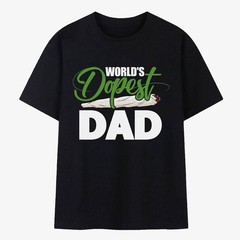 World’s Dopest Dad T-Shirt Funny Retro Green Text Father’s Day Novelty Men Tee