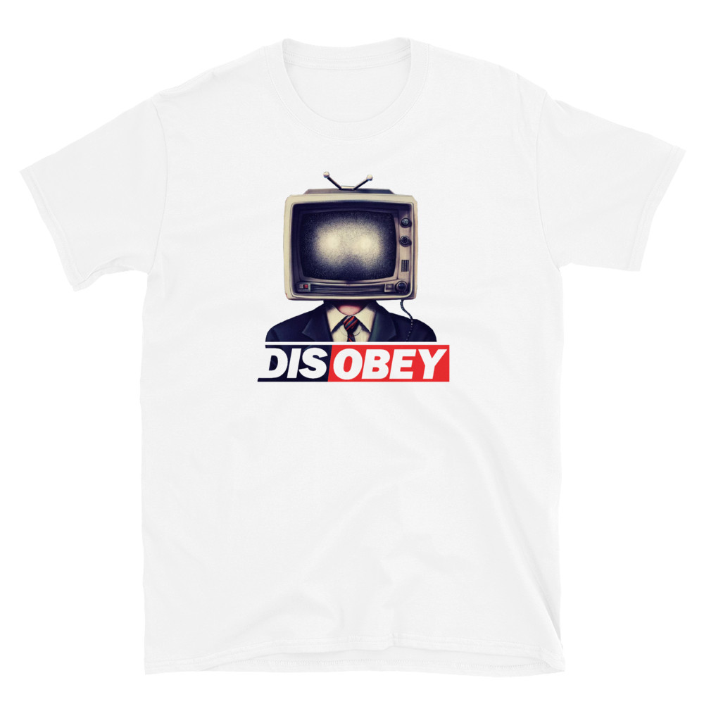 Disobey TV Head Suit Man T-Shirt – Bold Graphic Design for Trendsetters