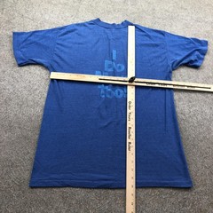 Vintage 1980s Shirt Mens Medium Blue Motivational Slogan I Do More Too