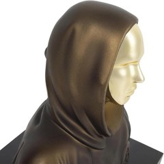 Handmade 4″ BTC Satoshi Nakamoto Sculpture Figure Resin Bitcoin Statue Bronze Fi