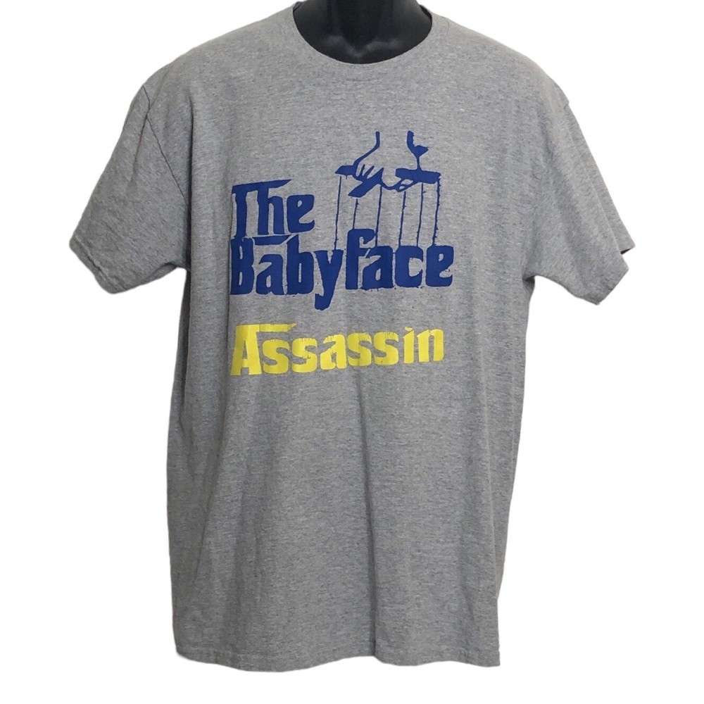 The Baby Face Assassin￼ T Shirt Mens Large Gray Gildan Tee Puppet Master Graphic