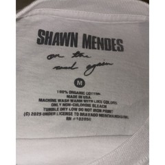 Shawn Mendes T Shirt M White On The Road Again Tour OTRA 2025 Tee NEW *spots
