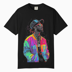 Mens Neon Hip Hop Urban T-Shirt, Comfort Colors T Shirt, Unisex Streetwear Tee