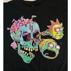 RICK AND MORTY Graphic Tee NEW Black Short Sleeve Size XL