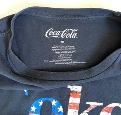 Coca Cola Coke Mens T-Shirt XL Navy Blue Red White Graphic Tee