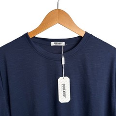 COOFANDY Mens Slub Knit T-Shirt M Navy Blue Short Sleeve Crew Neck Casual Basic