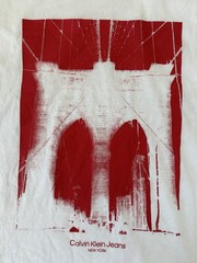 Calvin Klein Jeans Brooklyn Bridge Graphic T-Shirt Mens XL White Red NYC