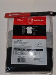 Marco Giovanni 3 Pack V-Neck T-Shirts 100% Cotton White Gray Black L/G 42-44 New