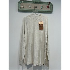 Faherty Oatmeal ivory Heather Long Sleeve waffle Crew cloud cotton men’s large