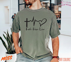 Unisex Faith Hope Love T-Shirt, Men T shirt,Women T shirt Gift Religion Top