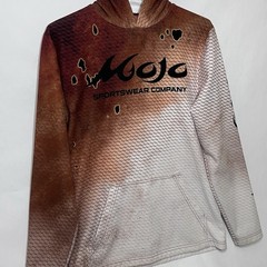 MOJO Sportswear Long Sleeve Hooded Shirt Brown Sport Fishing Men XX-Small