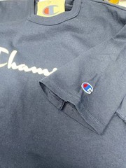 Champion Classic Jersey Script T-Shirt for Men’s, Size SMALL – White/Navy…