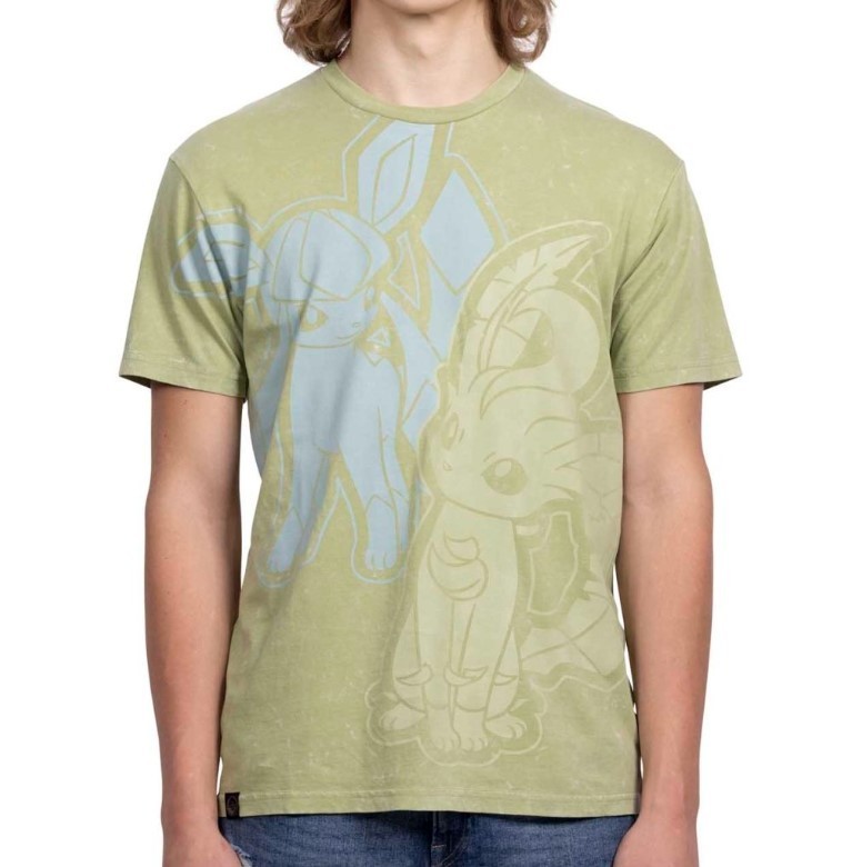 Leafeon & Glaceon Green Relaxed Fit Crew Neck T-Shirt