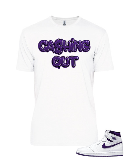 Tee to match Air Jordan Retro 1 Court Purple Cashing Out