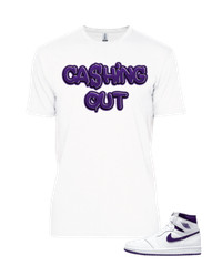Tee to match Air Jordan Retro 1 Court Purple Cashing Out