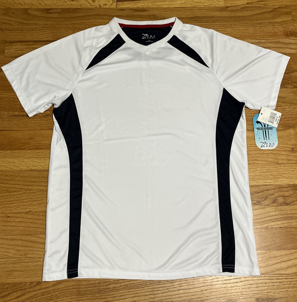 PBX Pro Athletic Shirt – Mens Medium – NEW with Tags – White with Blue