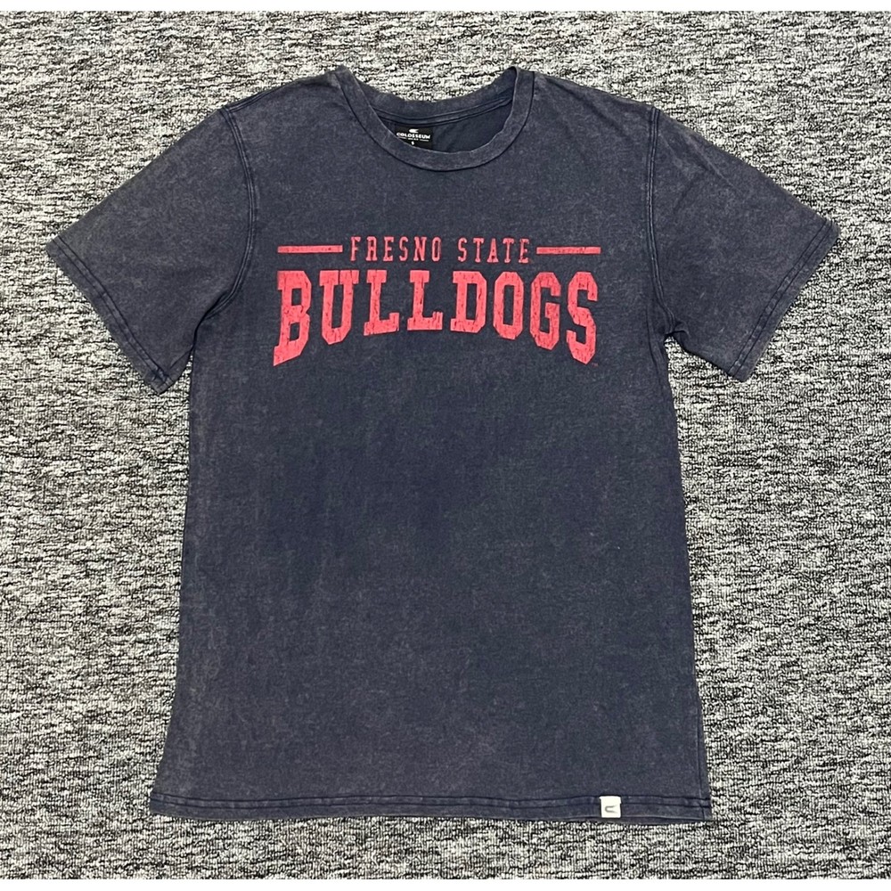 Colosseum Fresno State Bulldogs Mens Small Acid Wash Graphic T-Shirt Charcoal