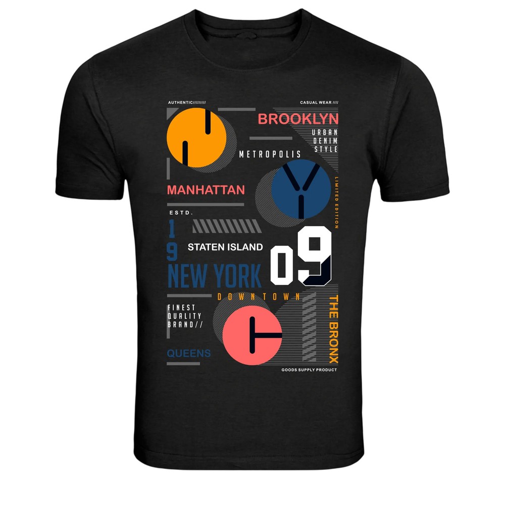 New York Metropolis Boroughs Urban Style Graphic T-Shirt