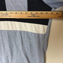 Original Penguin Shirt Mens Large Blue Colorblock Long Sleeve Pocket Logo Tee
