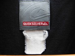 VTG Quiksilver Shirt Mens M Black Colorblock Long Sleeve Crewneck Logo Cotton