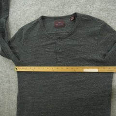 Scotch & Soda Sweatshirt Mens Large Gray Henley Button Logo Long Sleeve