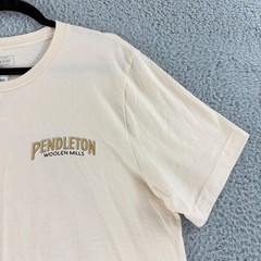 Pendleton Woolen Mills Mens Large Ivory Graphic Short Sleeve Crew Neck Tee Top