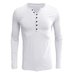 Zonbailon men’s T-shirt long sleeve Slim-Fit V Neck clothing bottoming Shirt