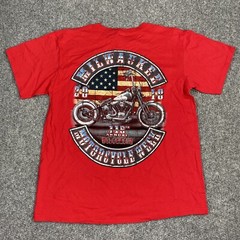 Suna Mens Milwaukee Motorcycle Rally T Shirt Short Sleeve Red Size Large
