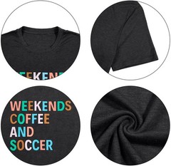 Weekends Coffee and Soccer Mom T Shirt – Soccer Gift Shirt (M, Dark Grey)