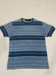 RRL Double RL Ralph Lauren Striped Indigo Blue T-Shirt Men’s Medium Cotton USA
