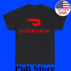 Doordash Food Delivery Driver Men’s Black T-Shirt Size S to 3XL