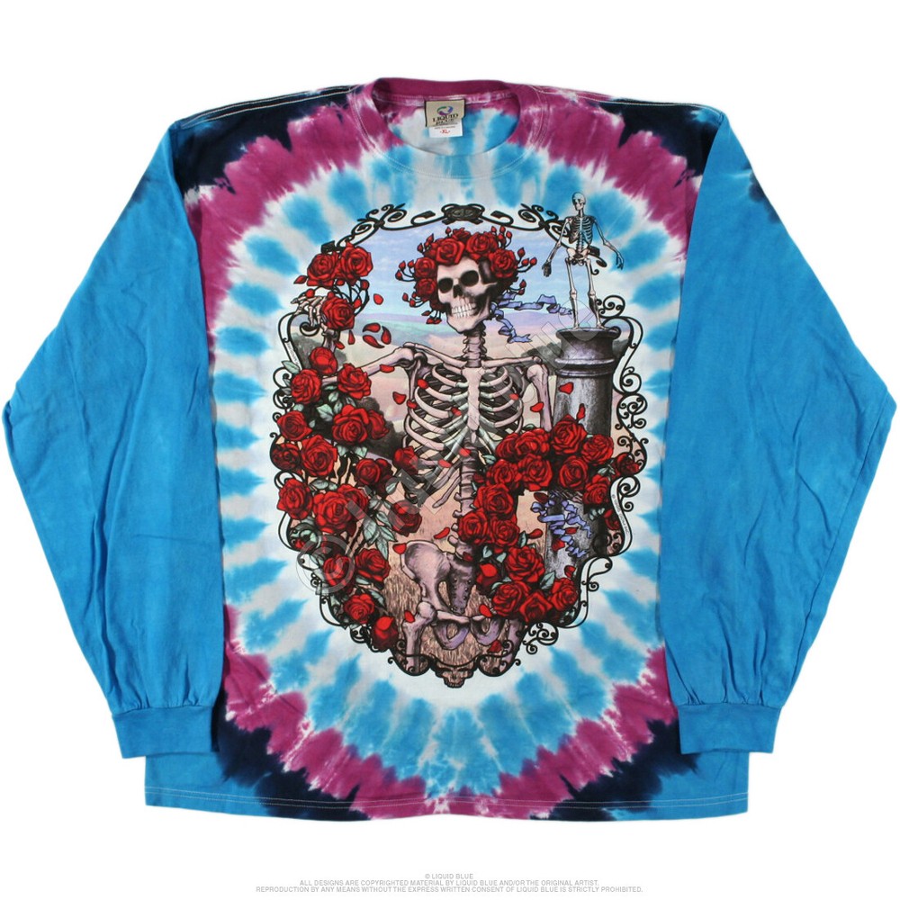 GRATEFUL DEAD-30TH ANNIVERSARY-TIE DYE LONG SLEEVE-2 SIDED T-SHIRT M-L-XL-XXL