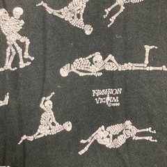 Vintage Fashion Victim Shirt Mens L Black White 1990 Skeleton Sex Funny AOP 90s