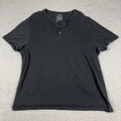 Vince Shirt Mens XL Gray Short Sleeve Henley Tagless Lightweight Cotton Jersey