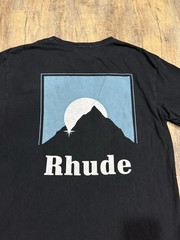 Rhude Moonlight Blue Logo Black Tee Size Large Men’s T-Shirt