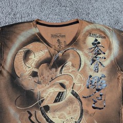 Affliction Heroes & Demons By Horiyoshi III Mens Large Y2K AOP Graphic Print