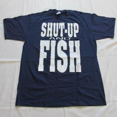 Jerzees ‘SHUT UP AND FISH’ Navy Blue Men’s T-Shirt – Size XL/XG/TG (NEW)