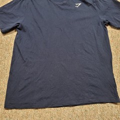 Gymshark Shirt Mens XL Blue Short Sleeve Embroidered Logo Activewear Gym