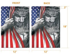 One Nation Under God Garden Flag – Christian – Jesus – USA Double Side Garden Fl