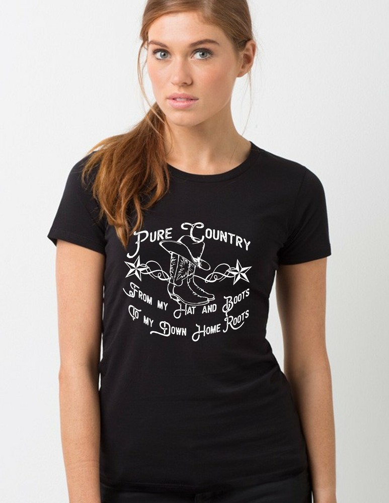 “PURE COUNTRY” Tee Unisex OR Ladies Fits Available & 4 Color Choices!