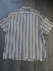 M&S MARKS & SPENCER ECRU MIX LINEN BLEND SHORT SLEEVE SHIRT SIZE L 41-43in CHEST