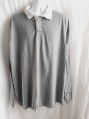 John Ashford mens gray rugby style sz 2XB shirt